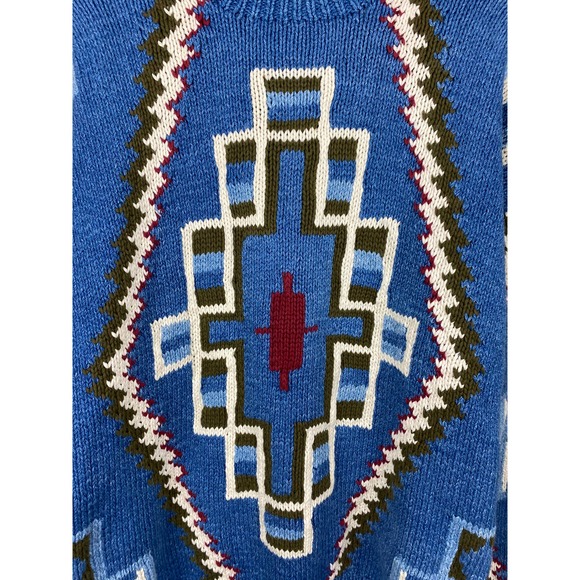 Ruff Hewn Vintage Knit Sweater Crewneck Tribal Blanket Pattern - L - Picture 4 of 15